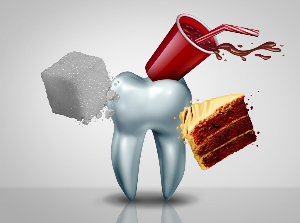 شیرینی ها و شکر و نوشابه دلیایل پوسیدی دندان