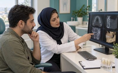 مشاوره دربارهٔ عکس سهبعدی CBCT پیش از درمان ریشه؛ تصویر تولیدشده
