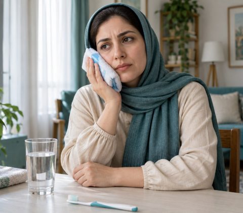 تسکین موقت دنداندرد در خانه با کمپرس سرد روی گونه
