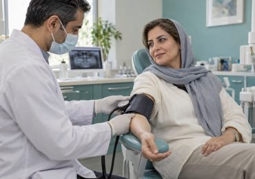 تصویر آموزشی اندازهگیری فشار خون پیش از درمان دندانپزشکی