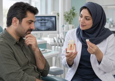 تصویر آموزشی مشاوره درباره افزایش طول تاج پیش از روکش