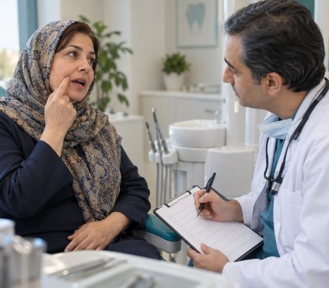تصویر آموزشی مشاوره درباره خطوط سفید داخل گونه