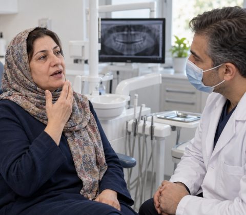 تصویر آموزشی مشاوره درباره سوزش زبان بدون ضایعه مشخص